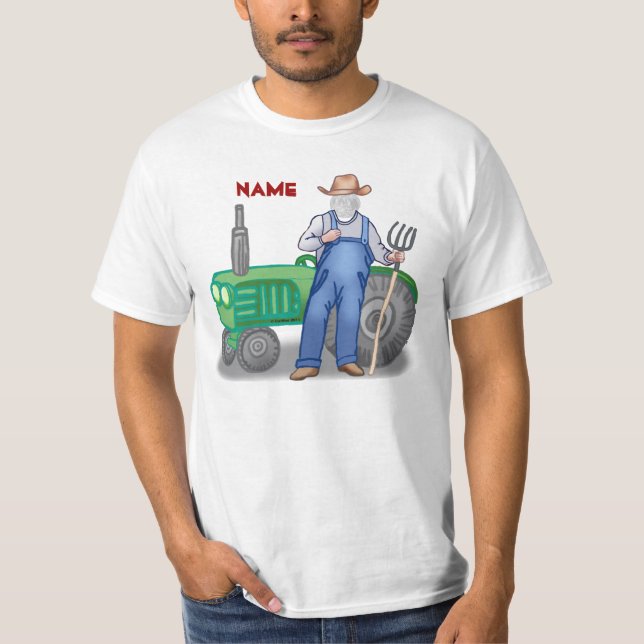 T-shirt Tractor Farmer Face (Devant)