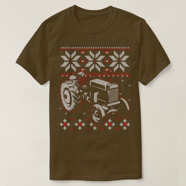 T-shirt Tractor Lover doux de Noël, Fermier agricole (Design devant)