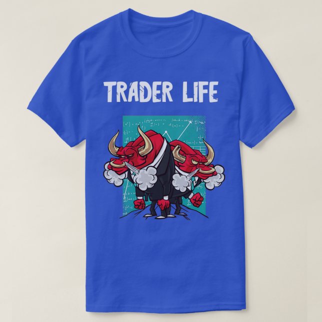 T-shirt Trader Vie Stock Jour Trader Bull Broker L (Design devant)