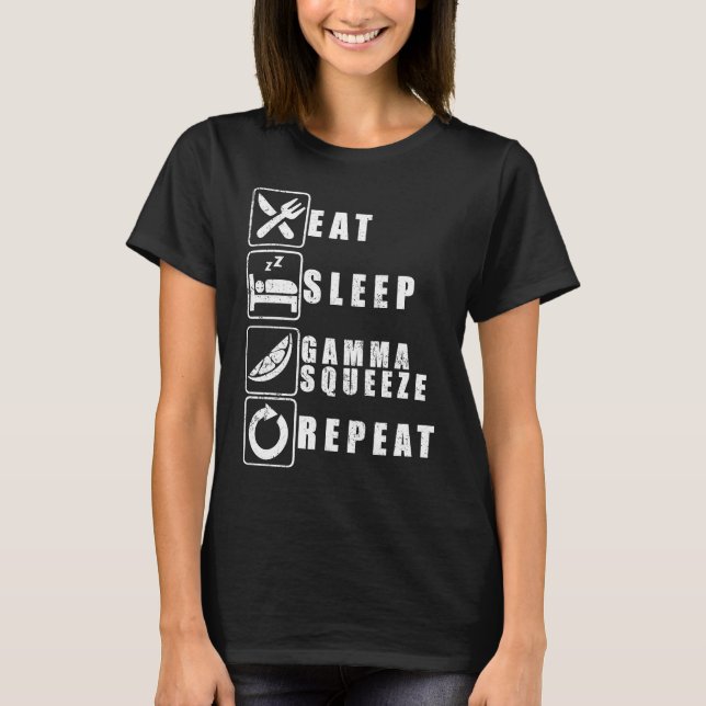 T-shirt Trading Eat Sleep Gamma Squeeze Répéter (Devant)