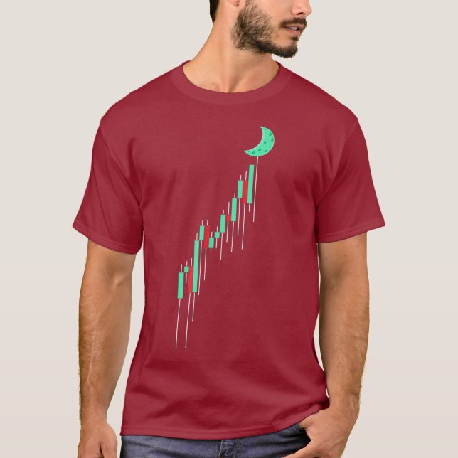 T-shirt Trading Hodl Crypto Stock Graphique À La Lune (Devant)