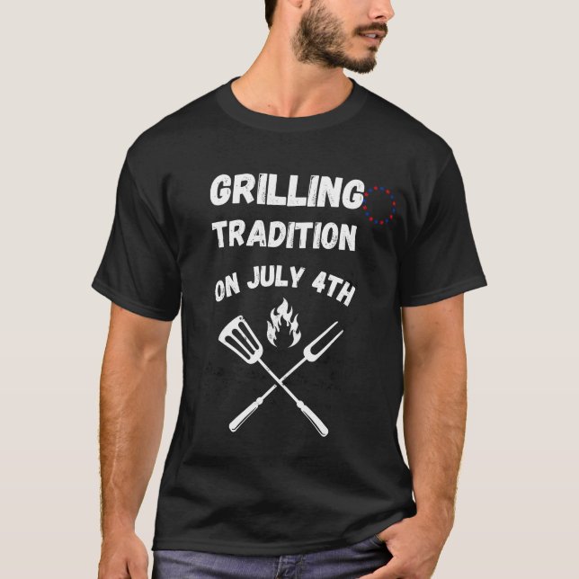 T-shirt Tradition de grillage sur 4 juillet (Devant)