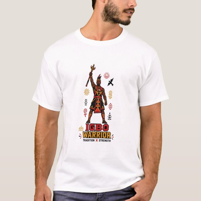 T-shirt Tradition et force du guerrier Igbo Design (Devant)