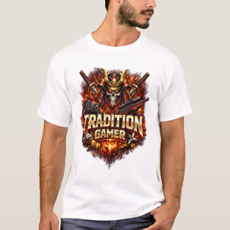 T-shirt Tradition Gamer: Epic Samurai Skull Warrior & Tact