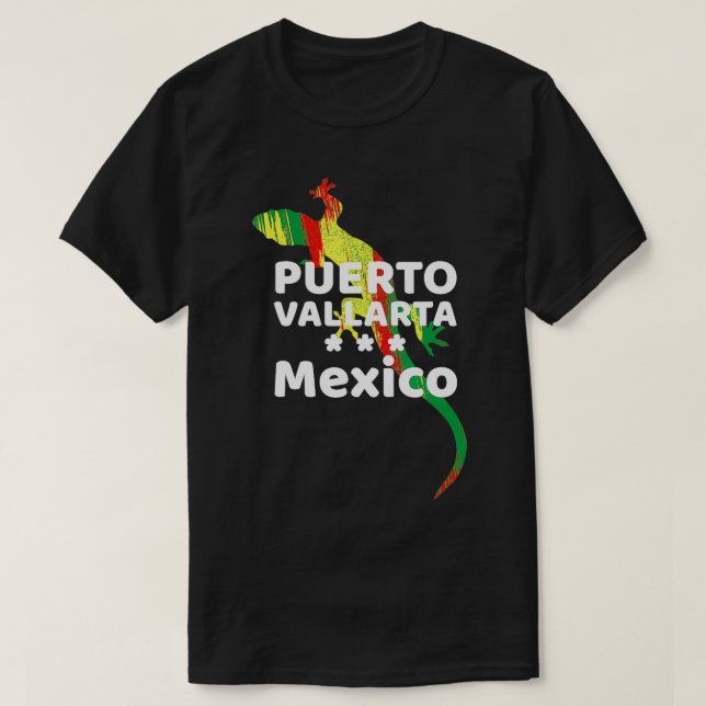 T-shirt Tradition mexicaine Lizard Iguana Puerto Vallarta (Design devant)