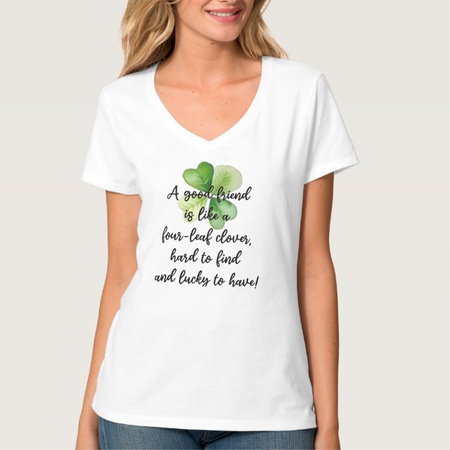 T-shirt Traditional Irish Blessing Four Leaf Clover Design (Devant)