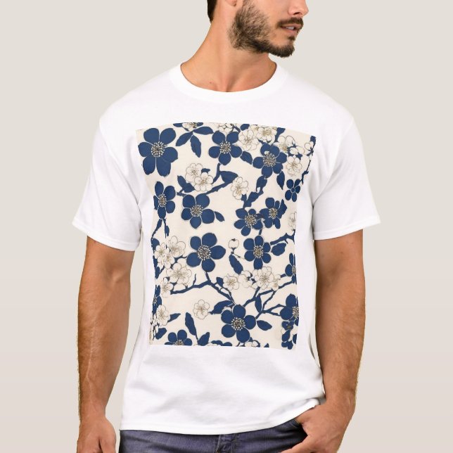 T-shirt Traditional Japanese Pattern Design Modern Home De (Devant)