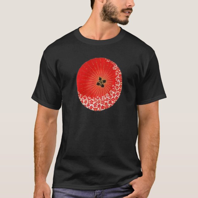 T-shirt Traditional Japanese Patterns Cherry Blossoms Umbr (Devant)