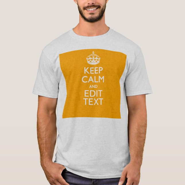 T-shirt Traffic Yellow Background Keep Calm And Your Text (Devant)