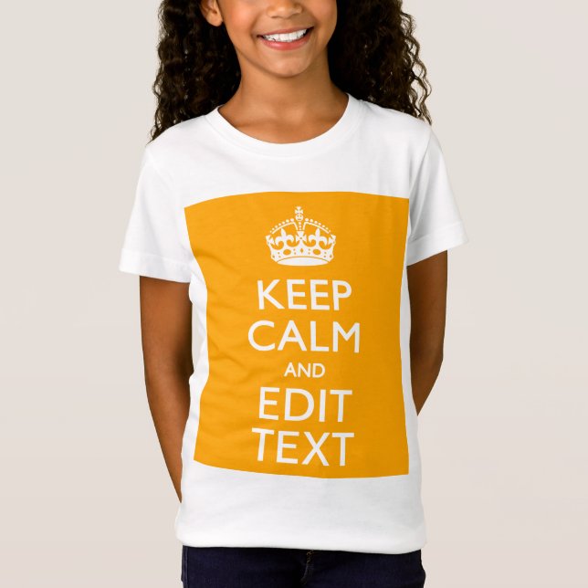 T-Shirt Traffic Yellow Background Keep Calm And Your Text (Devant)