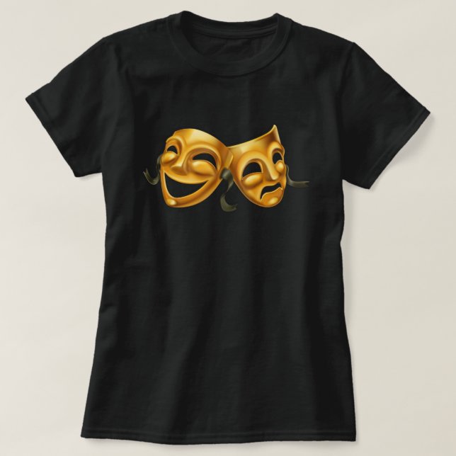 T-shirt Tragédie Comédie Théâtre d'or (Design devant)