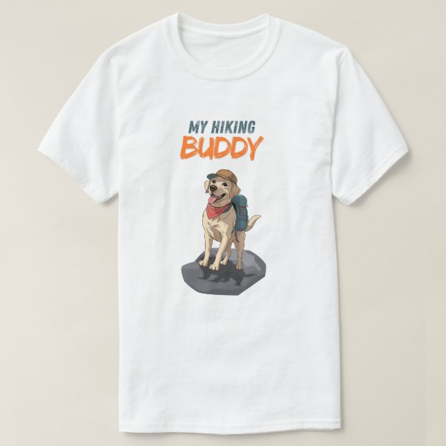 T-shirt Trail Buddy – Hiking Labrador Adventure (Design devant)