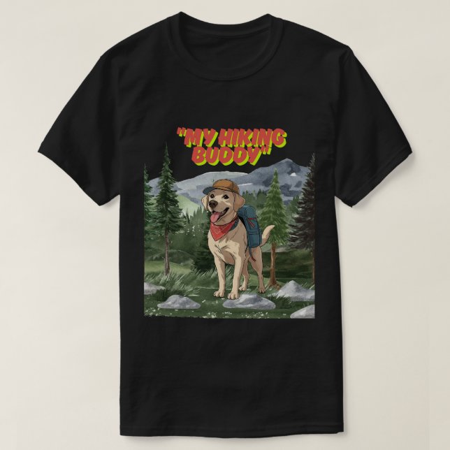 T-shirt Trail Buddy – Hiking Labrador Adventure (Design devant)