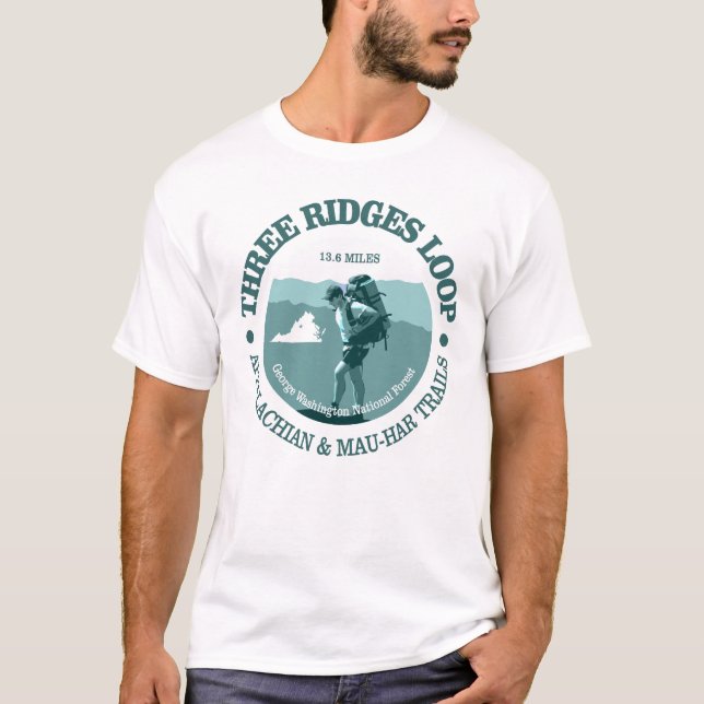 T-shirt Trail de boucle Three Ridges (Devant)