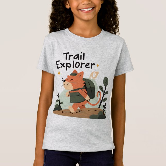 T-Shirt Trail Explorer Chat - Kids Adventure Tee (Devant)