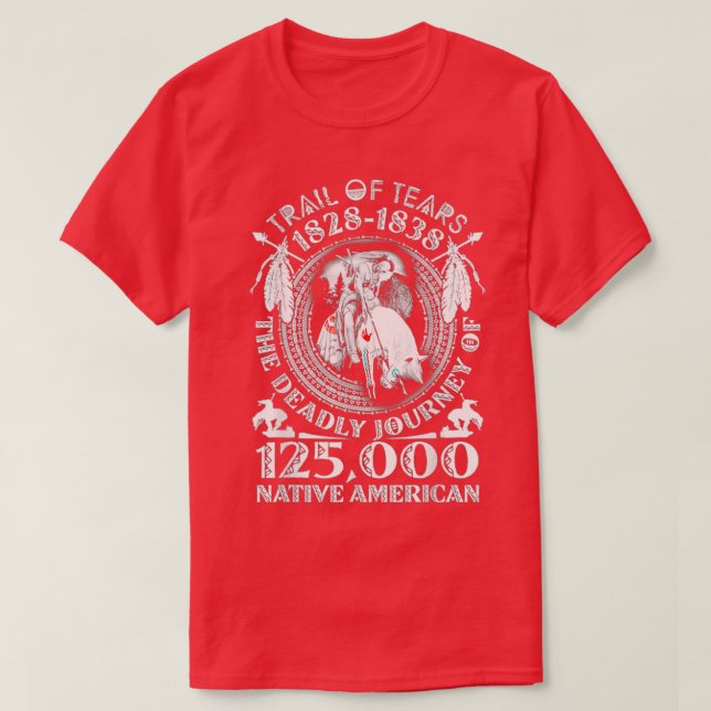 T-shirt Trail Of Tears The Deadly Journey 125000 Native Am (Design devant)