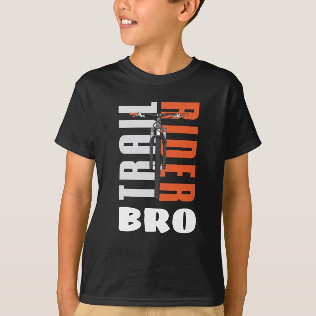 T-shirt Trail Rider Biker Bro Custom Family Cyclist (Devant)
