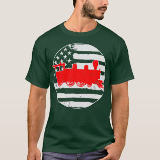 T-shirt Trailroad American USA Drapeau 4 juillet
