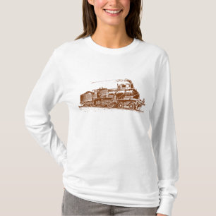 T-shirt Train 03 - Brown de noix