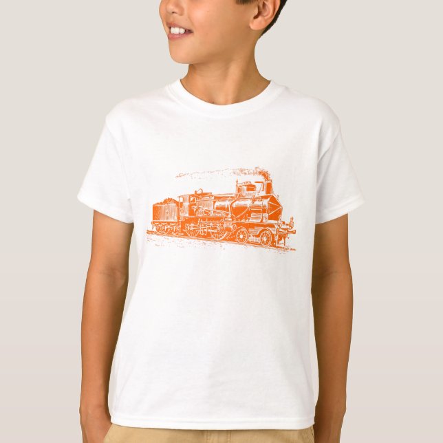T-shirt Train 03 - Orange (Devant)