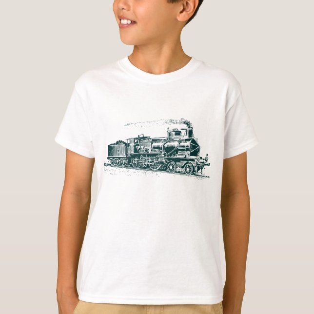 T-shirt Train 03 - Vert foncé (Devant)