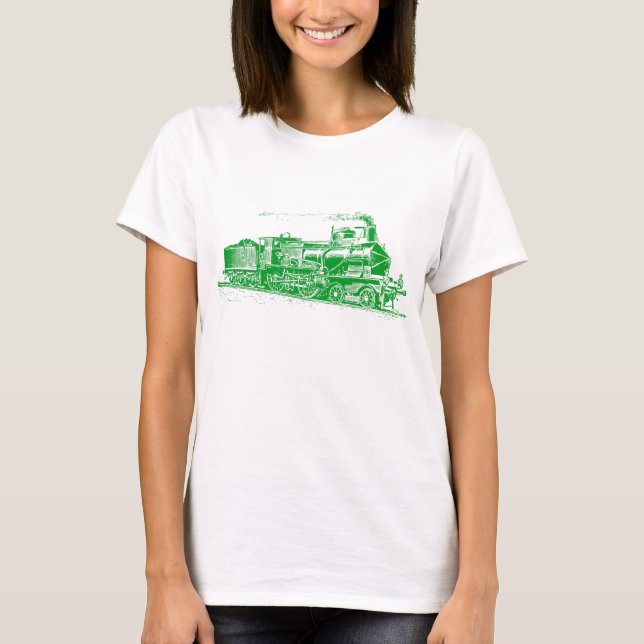 T-shirt Train 03 - Vert herbe (Devant)