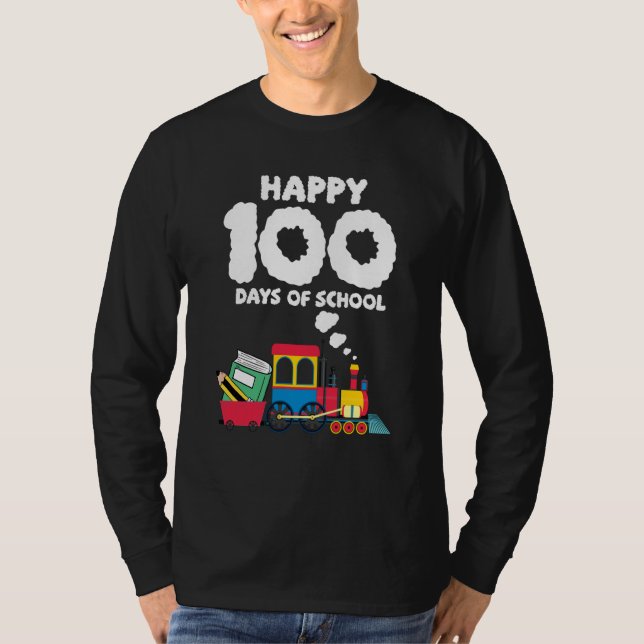 T-shirt Train 100 Days Of Kindergarten School Student Teac (Devant)