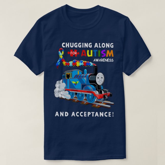 T-shirt Train À Chugging Le Long Pour La Sensibilisation s (Design devant)