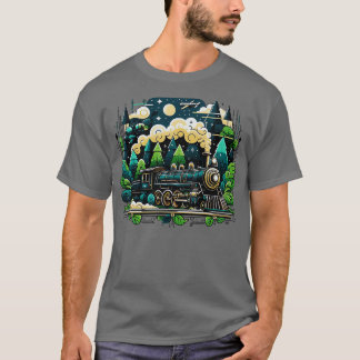 T-shirt Train à vapeur Locomotive Engineer Chemin de fer H