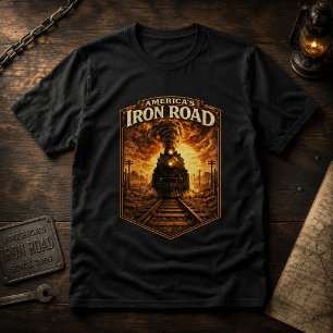 T-shirt Train à vapeur vintage America's Iron Road chemin