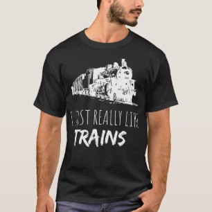 T-shirt Train Amateur Locomotive J'Aime Vraiment Tra