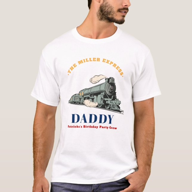 T-shirt Train Ancien Papa Anniversaire (Devant)