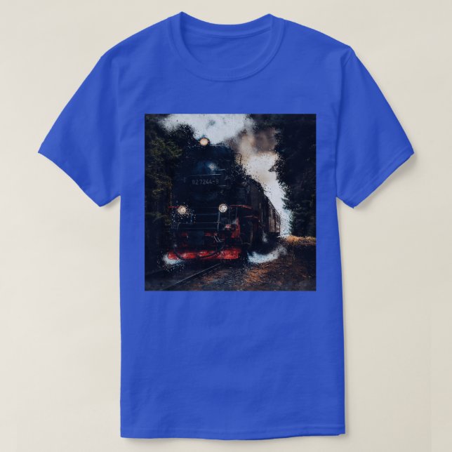 T-shirt Train au fond des arbres Moteur ferroviaire 1 (Design devant)