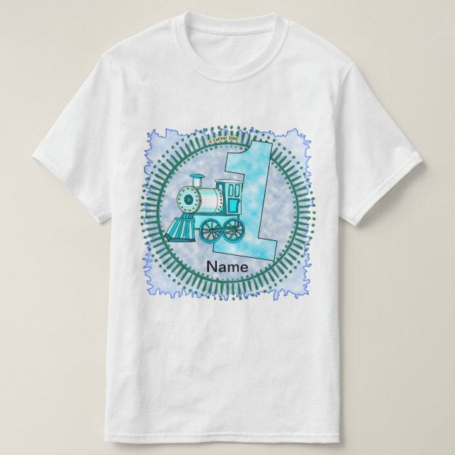 T-Shirt Train Bleu Numéro 1  (Design devant)