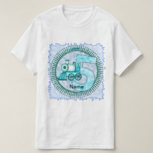 T-Shirt Train Bleu Numéro 5