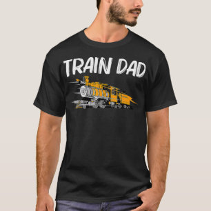 T-shirt Train Cadeau Pour Papa Hommes Locomotives Cool Tra