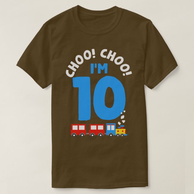 T-shirt Train Choo Choo 10th Birthday (Design devant)