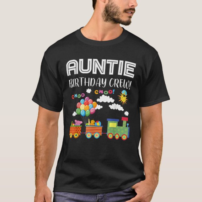 T-shirt Train Choo Choo de l'équipe d'anniversaire de Tant (Devant)