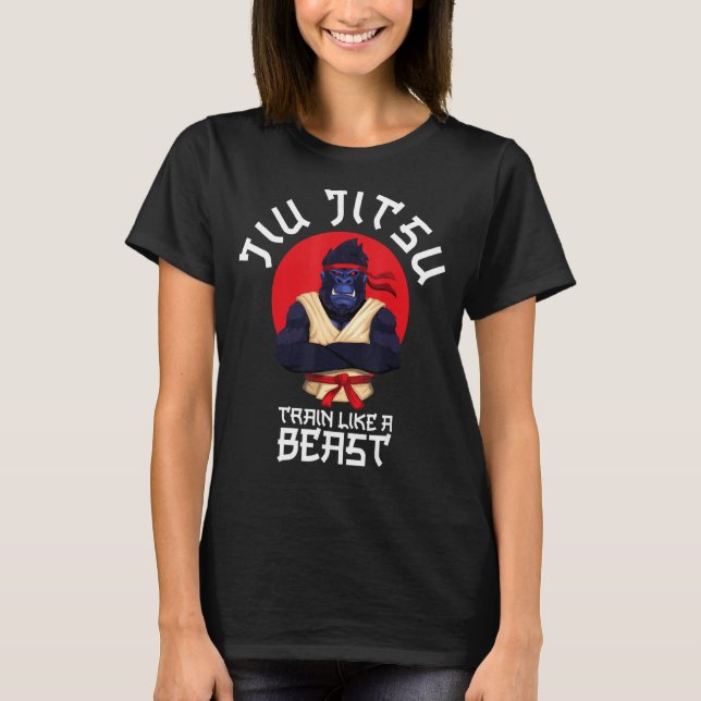 T-shirt Train Comme Une Bête Jiu Jitsu Bjj Grappling Mixed (Devant)