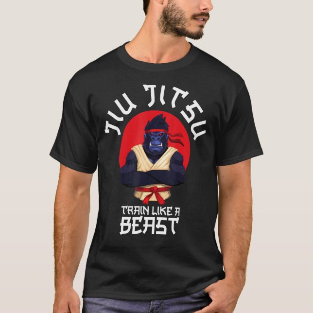 T-shirt Train Comme Une Bête Jiu Jitsu Bjj Grappling Mixed (Devant)