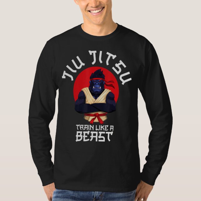 T-shirt Train Comme Une Bête Jiu Jitsu Bjj Grappling Mixed (Devant)