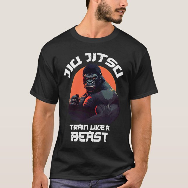 T-shirt Train comme une bête Jiu Jitsu BJJ Grappling MIXED (Devant)