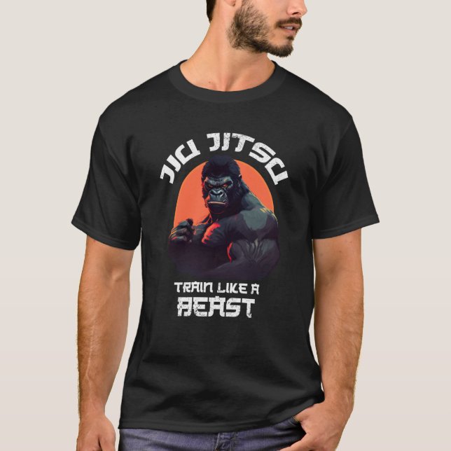 T-shirt Train comme une bête Jiu Jitsu BJJ Grappling MIXED (Devant)
