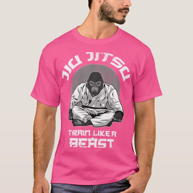 T-shirt Train Comme Une Bête Jiu Jitsu Bjj Grappling Mixed (Devant)