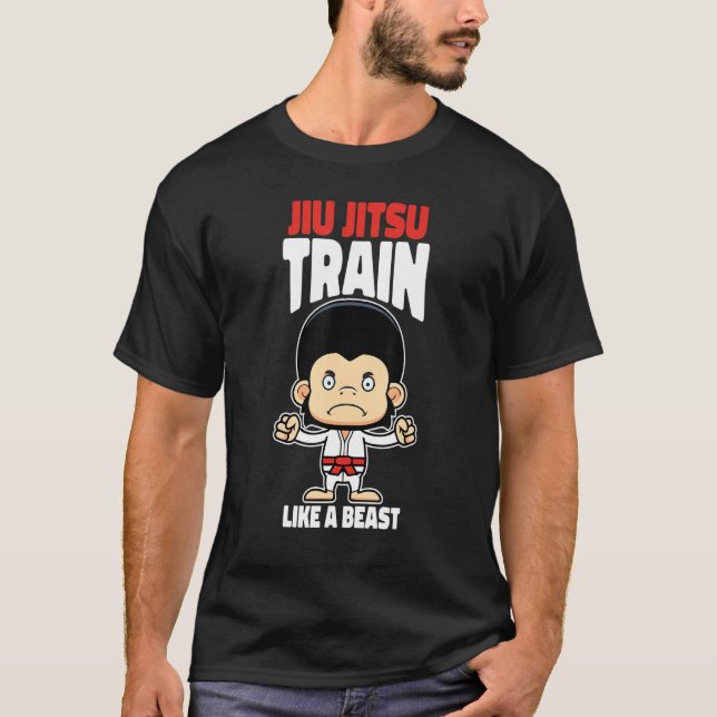 T-shirt Train Comme Une Bête Jiu Jitsu Bjj Grappling Mixed (Devant)