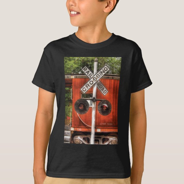T-shirt Train - croisement de chemin de fer (Devant)