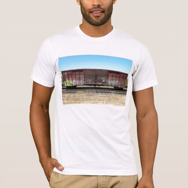 T-shirt Train de fret de rouille (avec des portes) avec le (Devant)