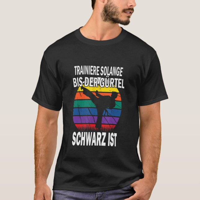 T-shirt Train De Karate Rétro Jusqu'À Ce Que La Ceinture S (Devant)