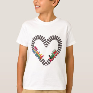 T-shirt Train de la Saint-Valentin Chemin de fer Cœur