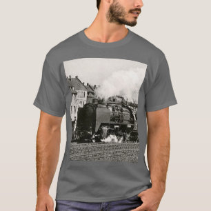 T-shirt Train de locomotive vintage anniversaire kaki Voya